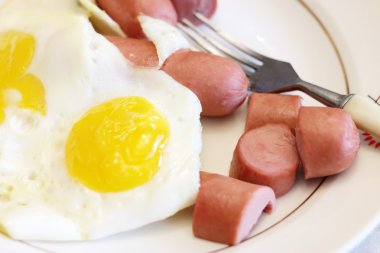 sahanda yumurta ve sosis