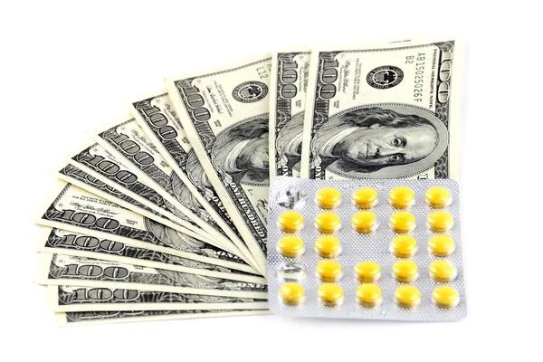 The drugs and dollars — Stock Photo, Image