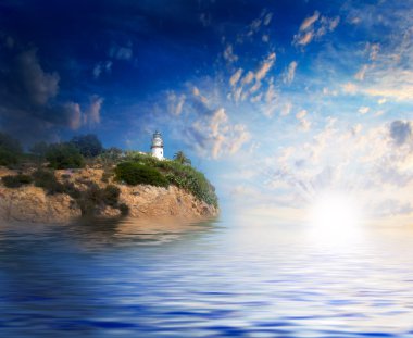 Deniz feneri ve deniz alanı