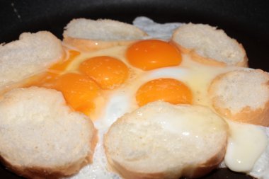 sahanda yumurta ve ekmek