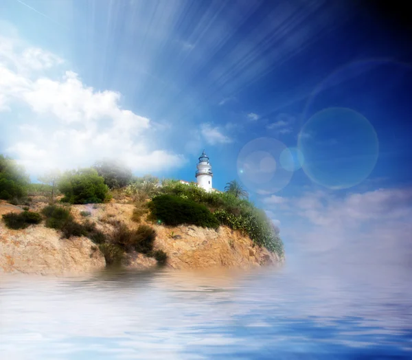 Deniz feneri ve deniz alanı — Stok fotoğraf