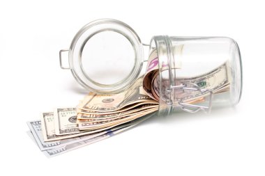dolar ve bir kavanoz