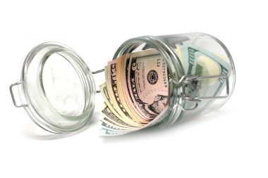 dolar ve bir kavanoz