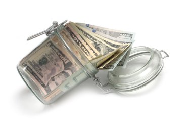 dolar ve bir kavanoz