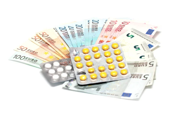 Euro en tabletten — Stockfoto