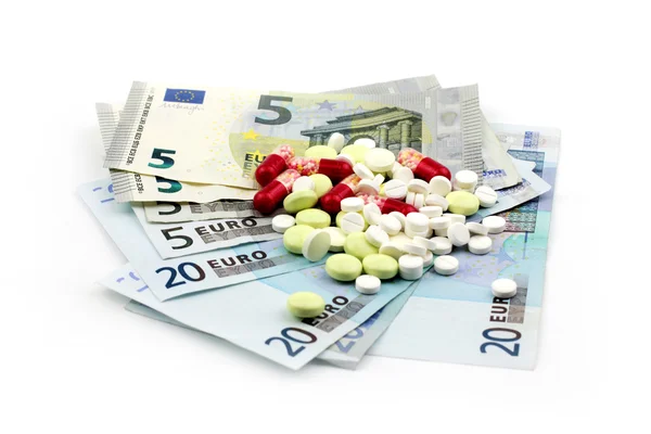 Euro en tabletten — Stockfoto