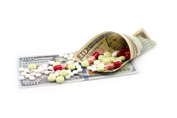 Dollars and drugs — Stock Photo, Image