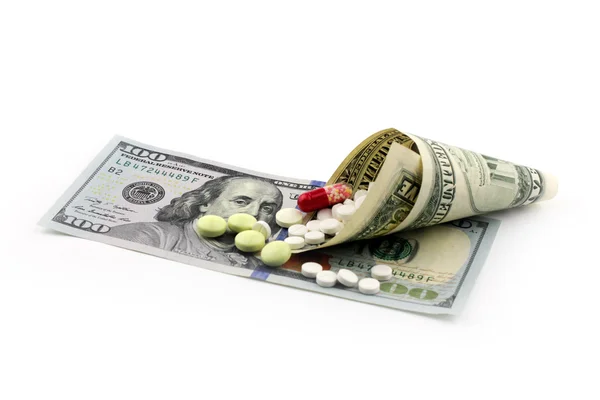 Dollars and drugs — Stock Photo, Image