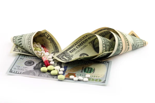 Dollars and drugs — Stock Photo, Image