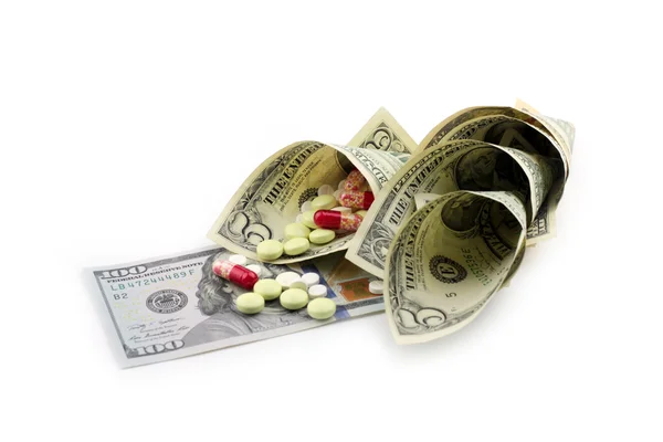 Dollars and drugs — Stock Photo, Image