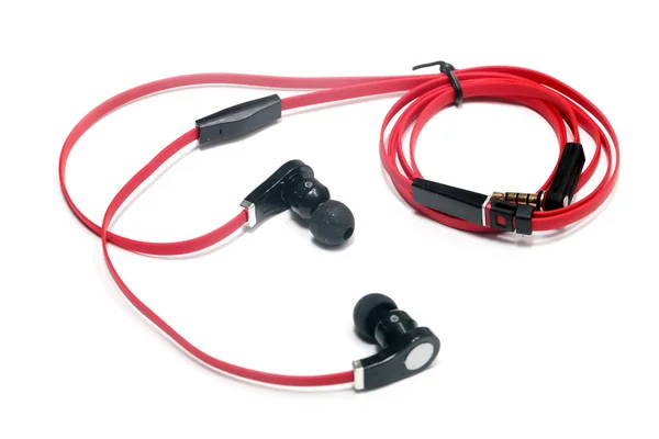 Headphones bright red — Stock Photo, Image