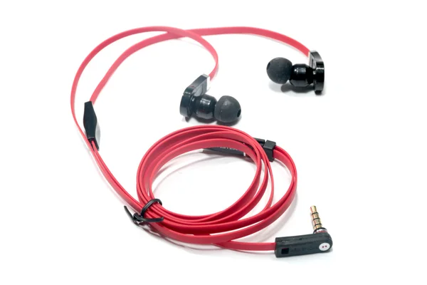 Auriculares rojo brillante — Foto de Stock