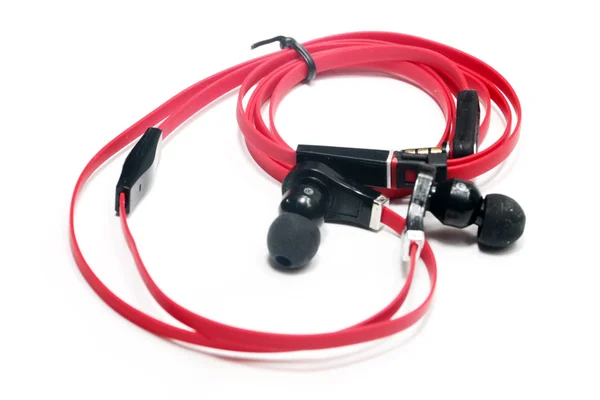 Headphones bright red — Stock Photo, Image