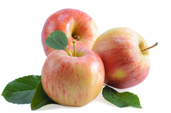 Frutas Manzanas Sobre Fondo Blanco Blanco Para Sus Manipulaciones Fotográficas —  Fotos de Stock