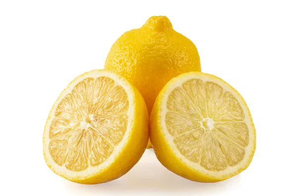 Citronfrukter Vit Bakgrund Tom För Dina Fotomanipulationer — Stockfoto
