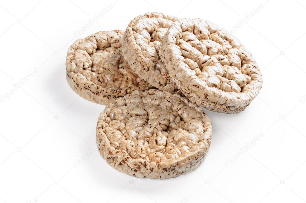 cereals crispbread on white background with soft shadow