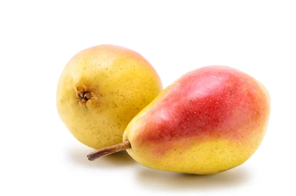 Frutti Pera Maturi Sfondo Bianco Con Ombra Morbida — Foto Stock