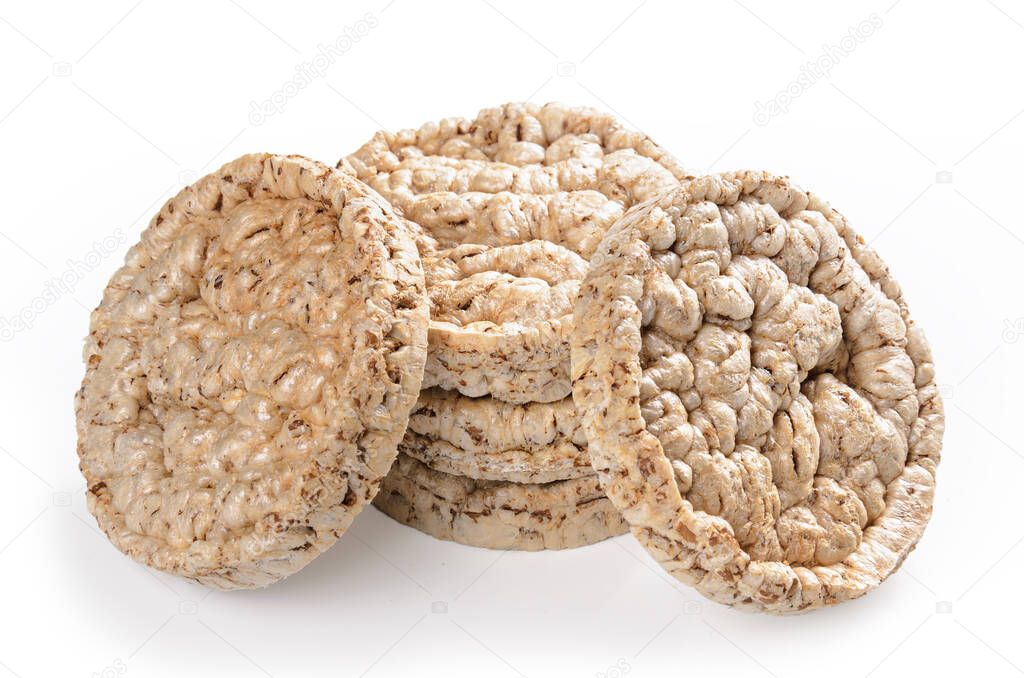 cereals crispbread on white background with soft shadow