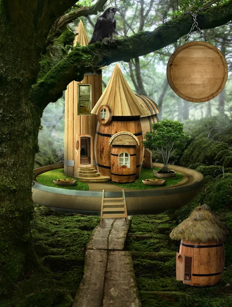 Fairy house ( barrel) — Stock Photo, Image