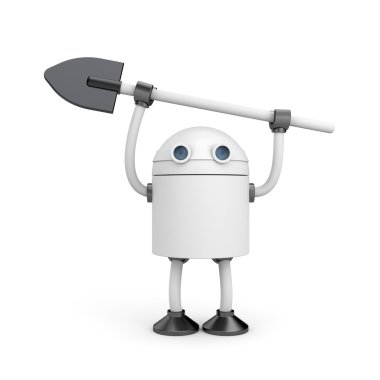 Kürek ile komik Robot