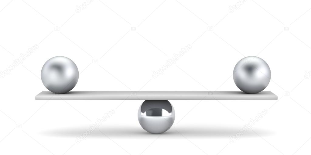 Metallic balls on plank