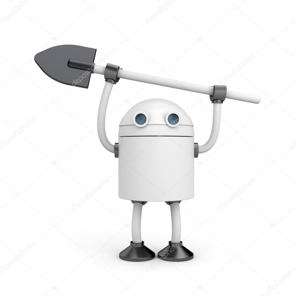 Funny Robot with shovel