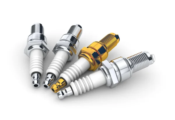 3d Sparkplugs on white — Stock Photo, Image