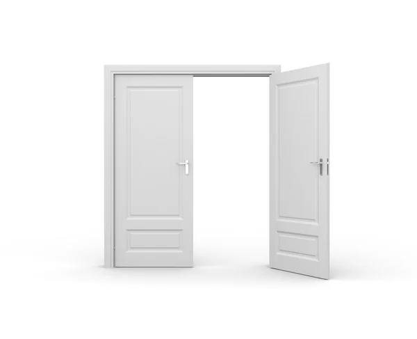 Öppnade dörren på vit — Stockfoto