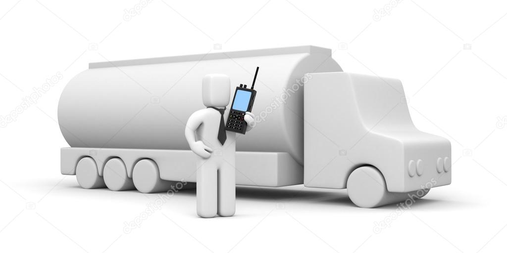 Businessman and Fuel Truck
