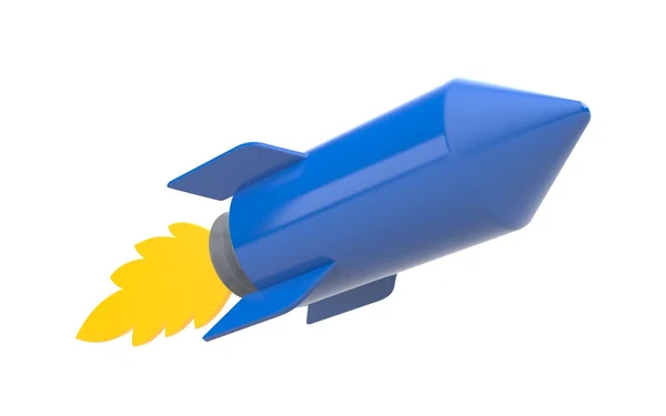 Fliegende 3D-Rakete — Stockfoto