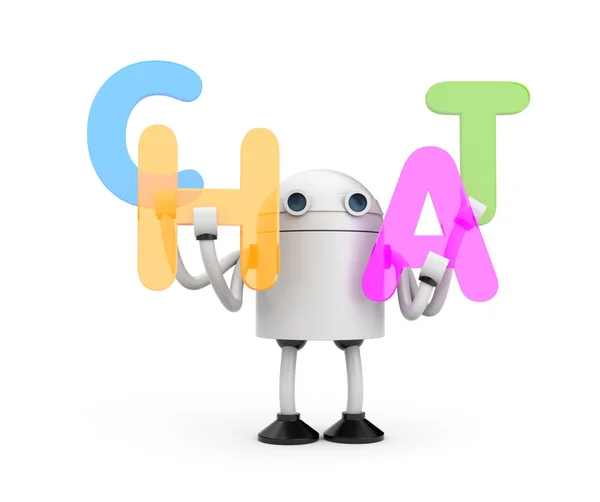 Robot con palabra CHAT — Foto de Stock