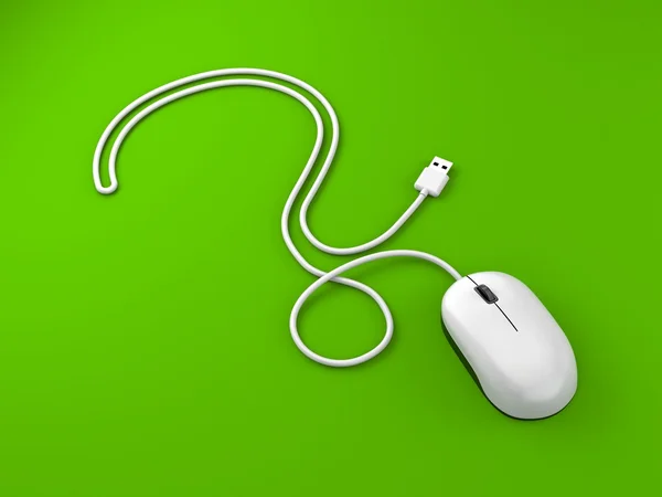 Mouse cable in the form of question — Stock Photo, Image