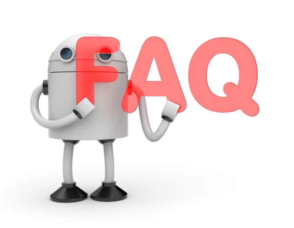 Robot con parola FAQ — Foto Stock