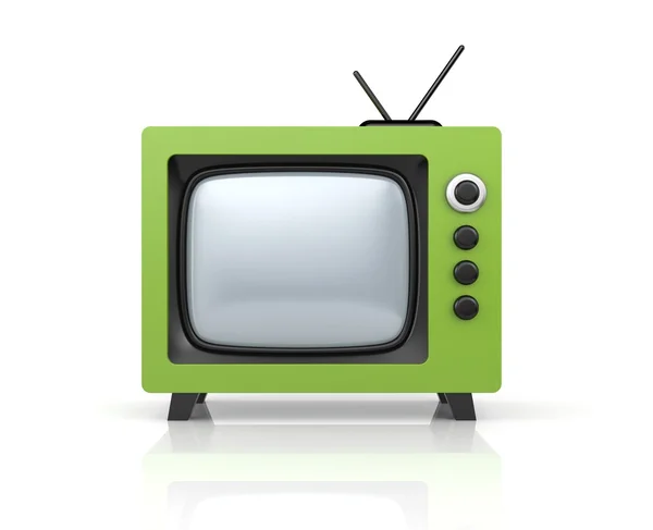 Зелений ретро ТВ — стокове фото