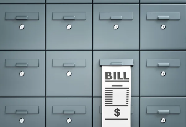 Bill. Mailboxes. Different metaphor. — Stock Photo, Image