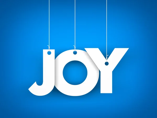 Slovo radost zavěšené na lanech. — Stock fotografie