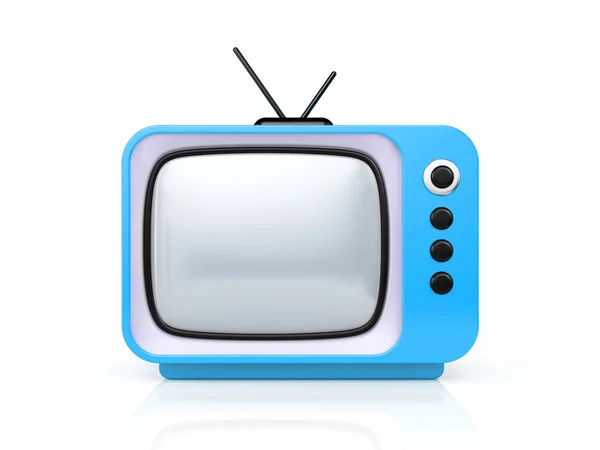 Roter Retro-Fernseher. 3D-Illustration — Stockfoto