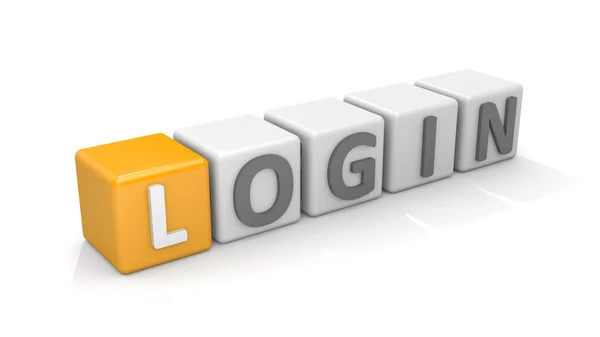 Login - letters on the cubes — Stock Photo, Image