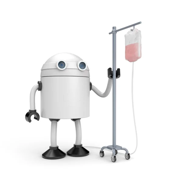 Robot with dropper. 3d illustration — Stock Photo, Image