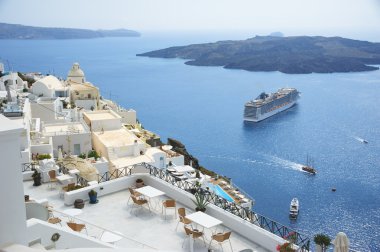 Santorini görünümünden güzel deniz