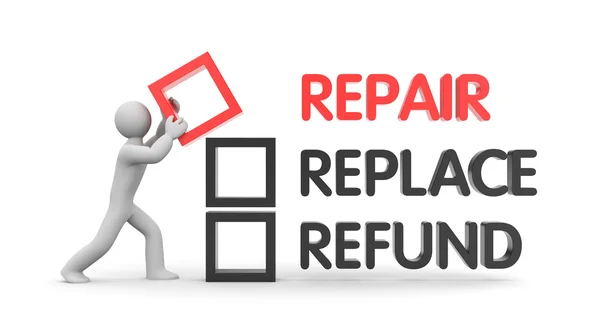 Reparar, reemplazar o reembolsar — Foto de Stock