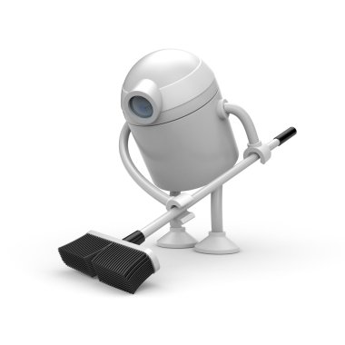 Robot ile paspas temizleyici