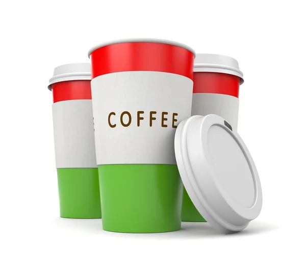 Coffee in thermo caps. — Stock Photo, Image