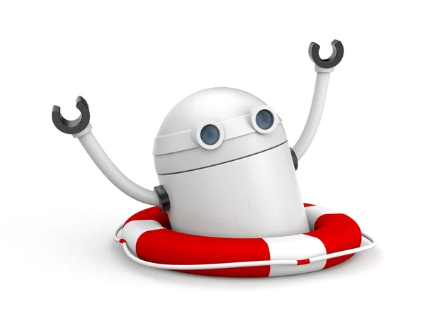 Robot calling for help — Stock Photo, Image