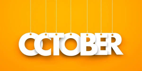 Octubre. Texto colgado de cadenas — Foto de Stock