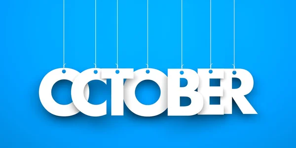 October word hanging on the strings — Stock Photo, Image