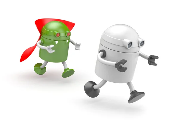 Green robot vampire — Stock Photo, Image