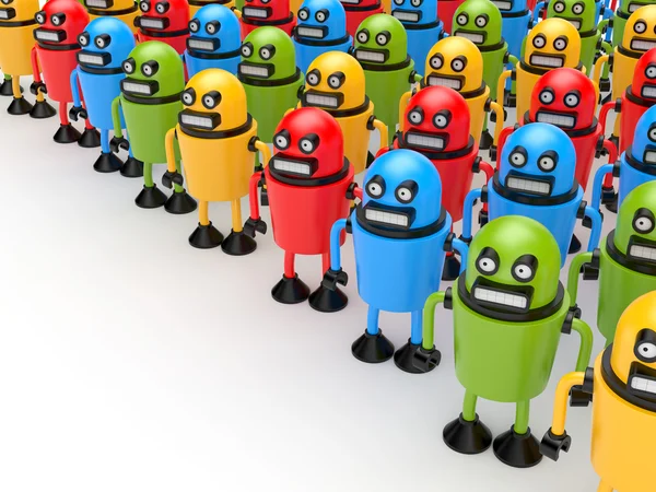 Foule de robots colorés — Photo