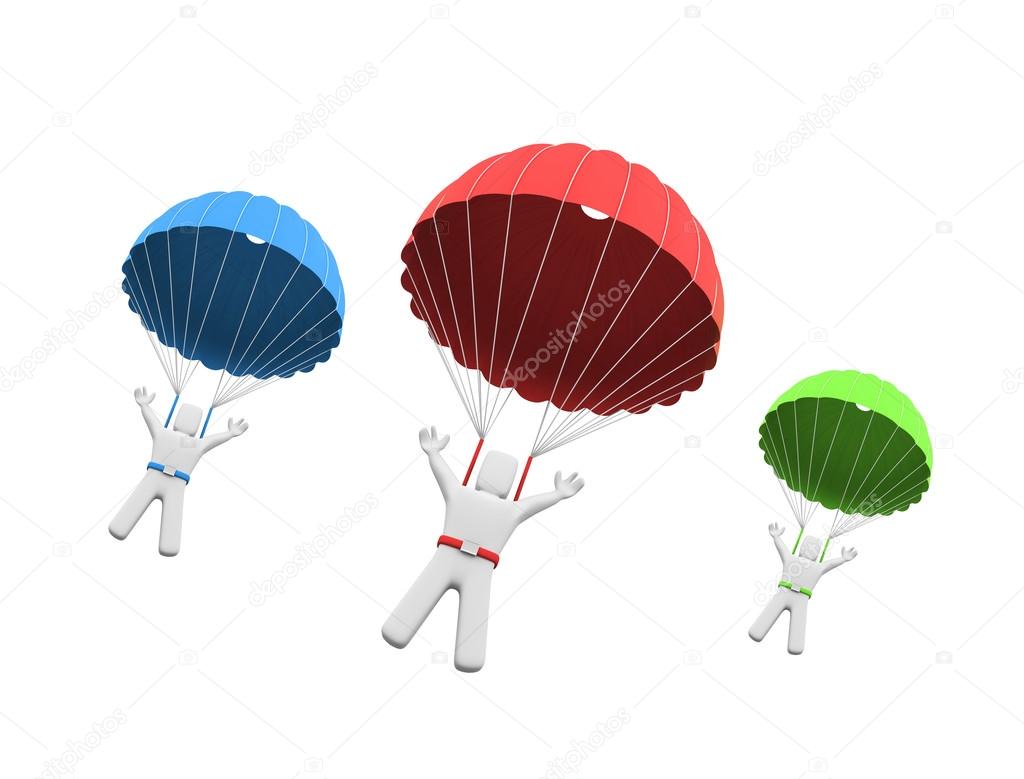 Three Paratroopers