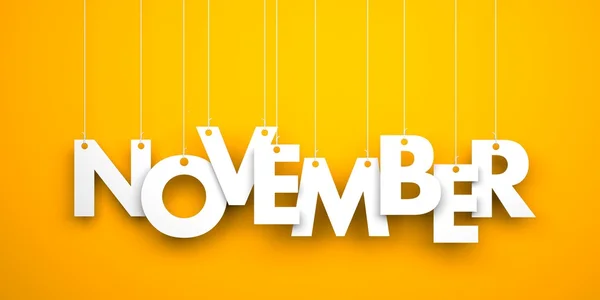 November Text hanging on the strings — Stock Photo, Image